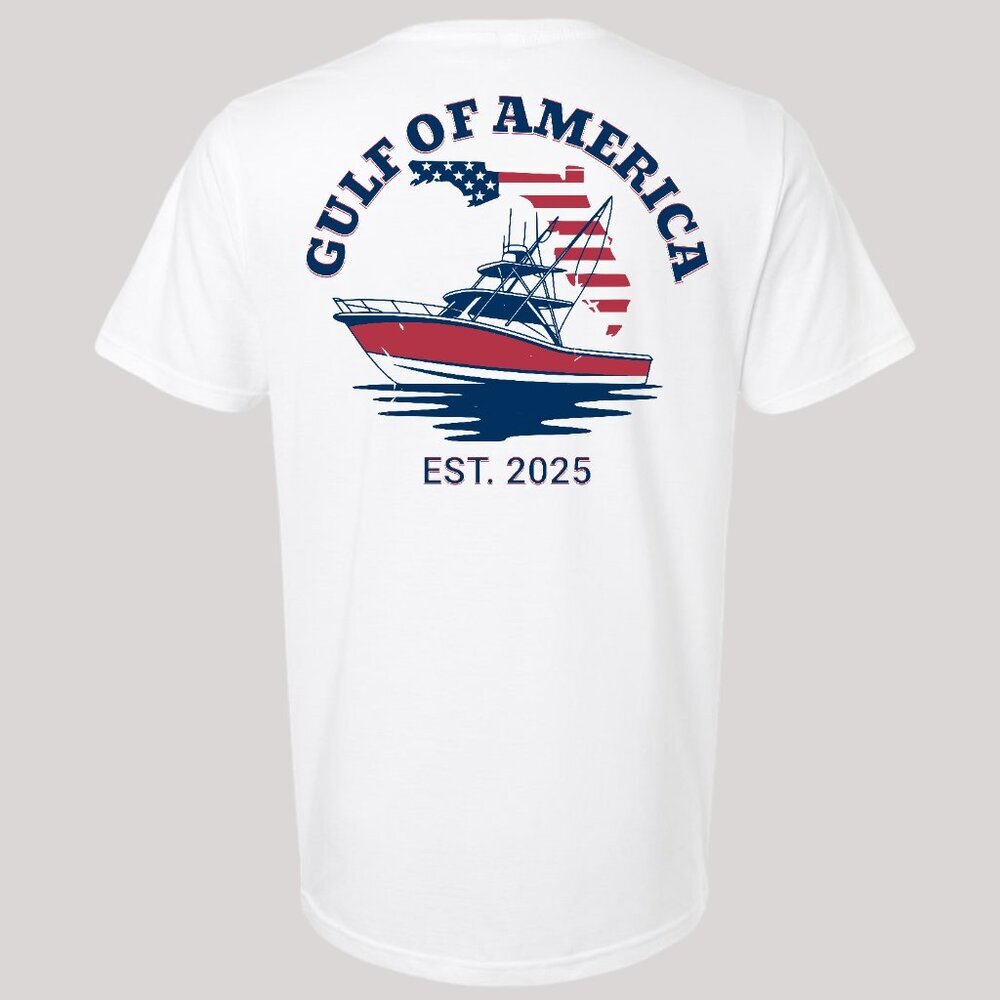 Gulf Of America T-shirt Offshore Fishing MAGA Political President Donald J. Trum